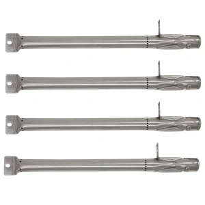 4-Pack BBQ Gas Grill Tube Burner Replacement Parts for Outdoor Gourmet BQ06043-1 - Compatible Barbeque Stainless Steel Pipe Burners
